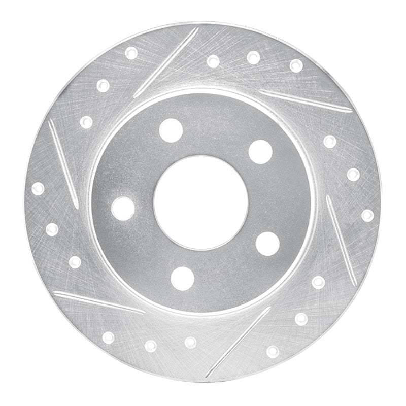 R1 Concepts R1 93-05 Ford Taurus SHO Rear Left Drilled & Slotted Silver Brake Rotor
