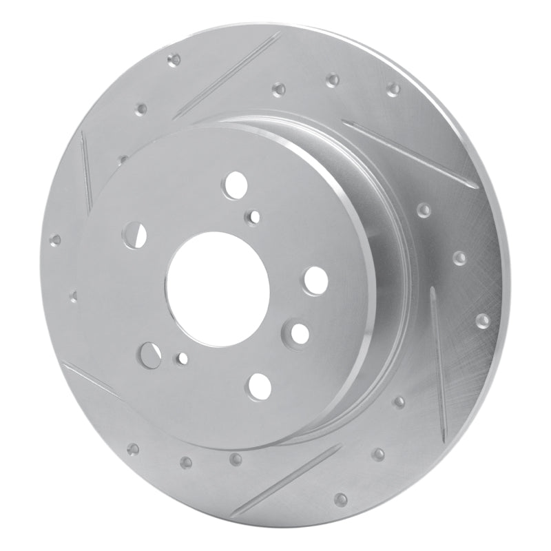 R1 Concepts R1 00-04 Toyota Avalon Rear Left Drilled & Slotted Silver Brake Rotor