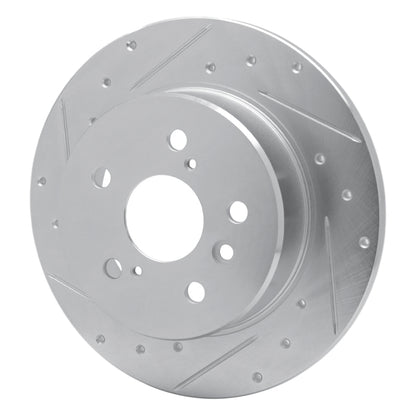 R1 Concepts R1 00-04 Toyota Avalon Rear Left Drilled & Slotted Silver Brake Rotor