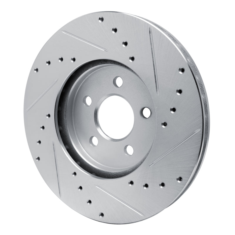 R1 Concepts R1 89-95 Chrysler LeBaron Front Left Drilled & Slotted Silver Brake Rotor