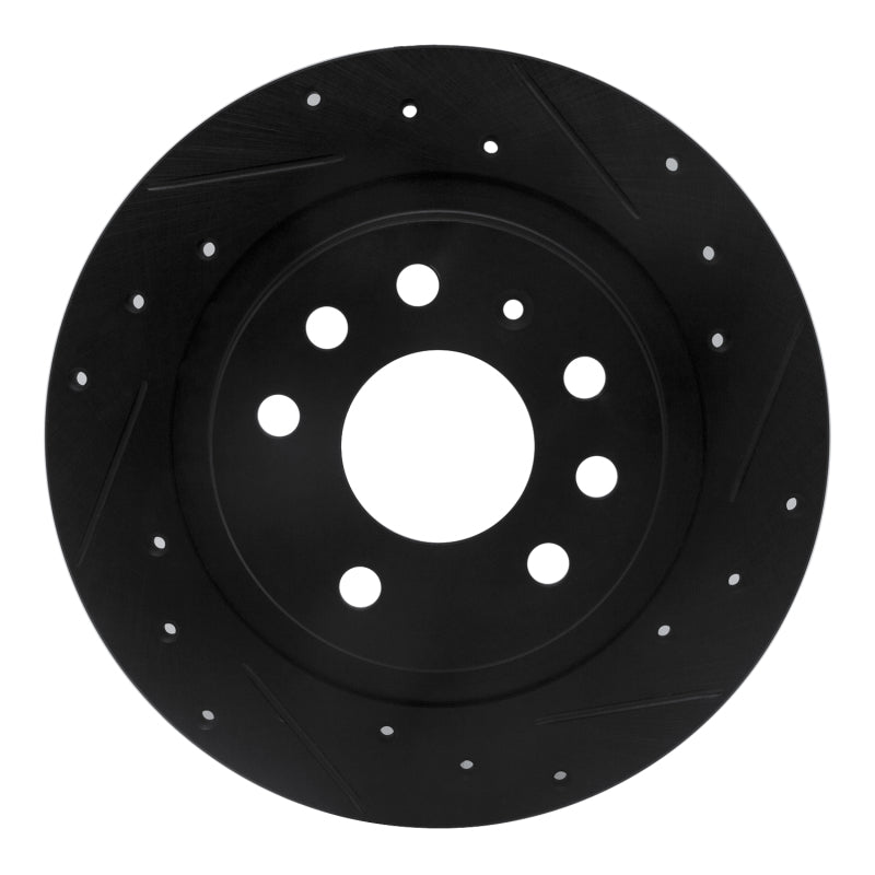 R1 Concepts R1 03-11 Cadillac BLS (Mexico) Rear Right Drilled & Slotted Black Brake Rotor