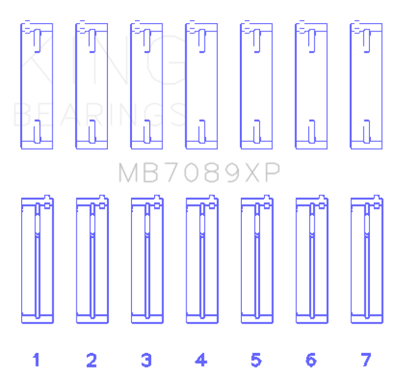 King Engine Bearings Volkswagen Vr6 2.8L (Size +0.50mm) Main Bearing Set