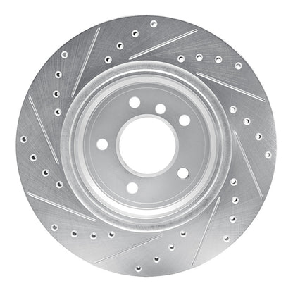 R1 Concepts R1 95-03 BMW 750IL Rear Right Drilled & Slotted Silver Brake Rotor