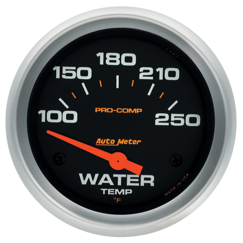 Autometer Pro-Comp 2 5/8in 100-250 Deg F Short Sweep Electric Water Temp Gauge