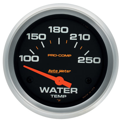Autometer Pro-Comp 2 5/8in 100-250 Deg F Short Sweep Electric Water Temp Gauge