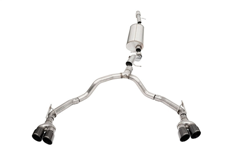 CORSA Performance Corsa 2021-2025 Tahoe / GMC Yukon 4DR 6.2L 4WD Dual Rear 3in - 2.75in Sport Cat-Back DW 4in BLKTips