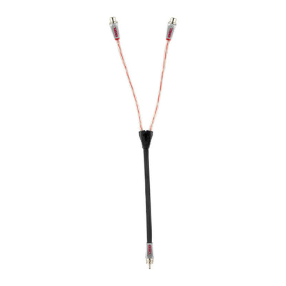 DS18 Level 3 RCA Wire Y Connector 1 Male to 2 Female Red