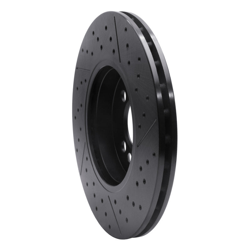 R1 Concepts R1 07-15 Mini Cooper Clubman Front Drilled & Slotted Black Brake Rotor