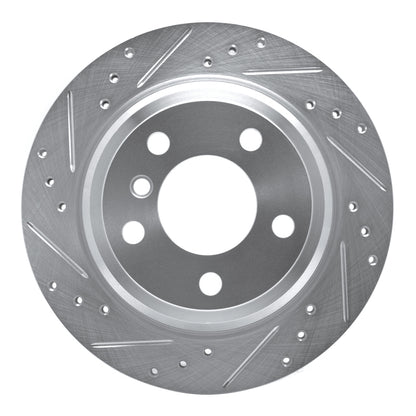 R1 Concepts R1 06-20 BMW 430I Gran Coupe Rear Left Drilled & Slotted Silver Brake Rotor