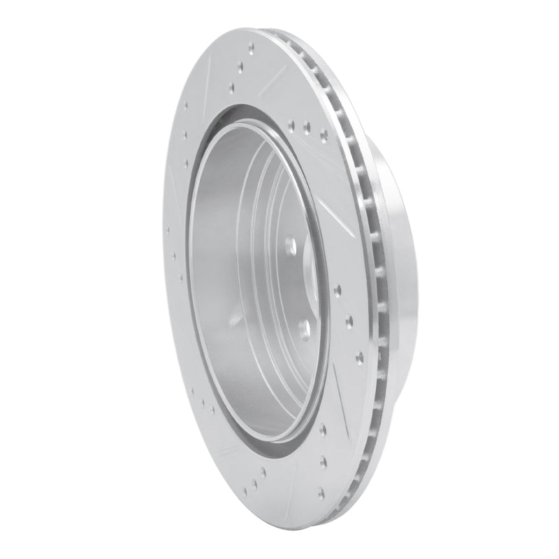 R1 Concepts R1 05-12 Nissan Pathfinder Rear Right Drilled & Slotted Silver Brake Rotor