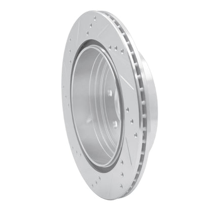 R1 Concepts R1 05-12 Nissan Pathfinder Rear Right Drilled & Slotted Silver Brake Rotor