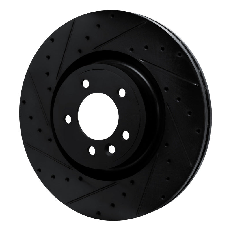 R1 Concepts R1 18-24 Land Rover Discovery Front Left Drilled & Slotted Black Brake Rotor