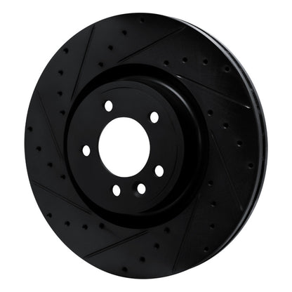 R1 Concepts R1 18-24 Land Rover Discovery Front Left Drilled & Slotted Black Brake Rotor