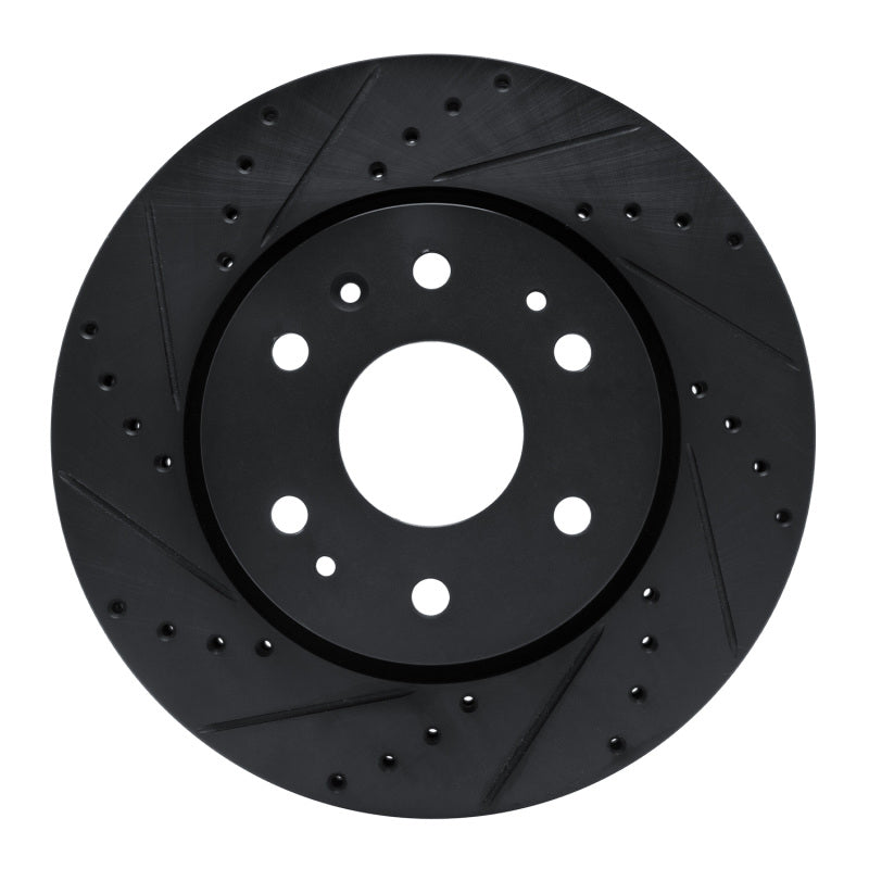 R1 Concepts R1 23-25 Chevrolet Colorado Front Left Drilled & Slotted Black Brake Rotor