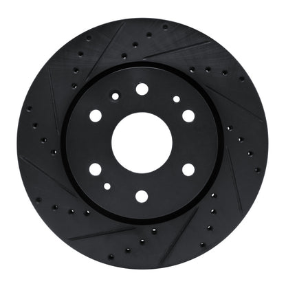 R1 Concepts R1 23-25 Chevrolet Colorado Front Left Drilled & Slotted Black Brake Rotor