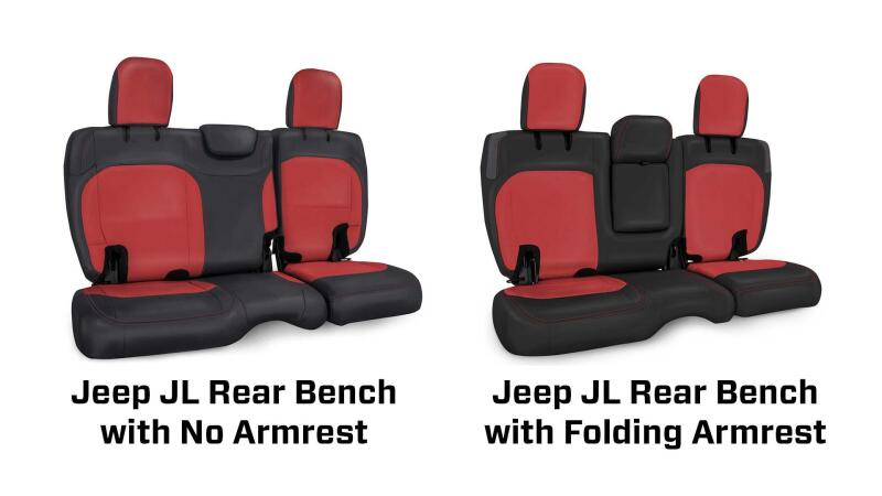 PRP Seats PRP 2018+ Jeep Wrangler JLU/4 door Rear Bench Cover with Cloth Interior - Black/Tan