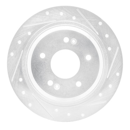 R1 Concepts R1 18-25 Hyundai Kona Rear Right Drilled & Slotted Silver Brake Rotor