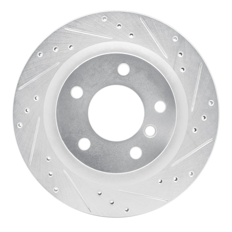 R1 Concepts R1 08-13 BMW 128I Rear Right Drilled & Slotted Silver Brake Rotor