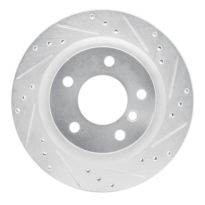 R1 Concepts R1 08-13 BMW 128I Rear Right Drilled & Slotted Silver Brake Rotor
