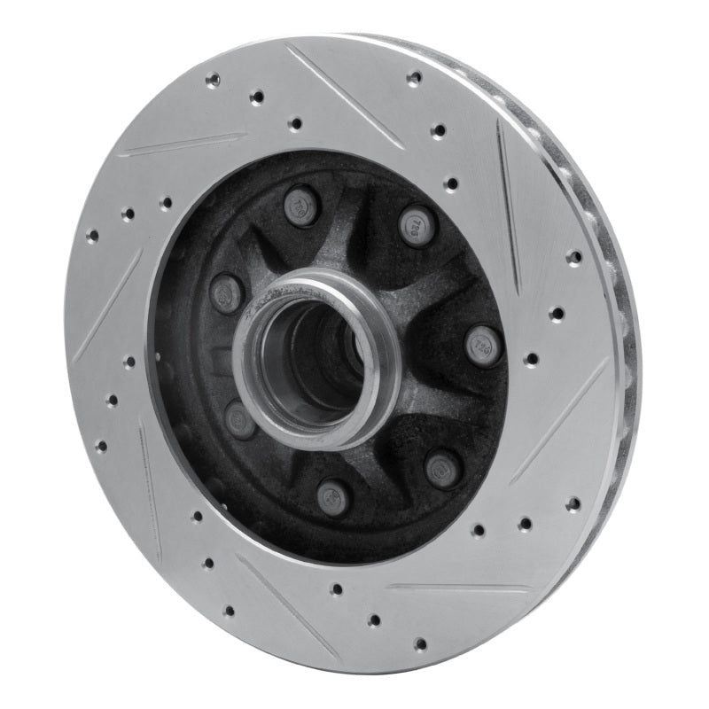 R1 Concepts R1 97-02 Ford F-150 RWD Front Left Drilled & Slotted Silver Brake Rotor
