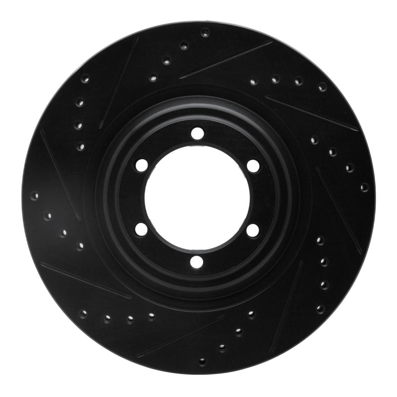 R1 Concepts R1 12-18 Chevrolet Colorado Front Left Drilled & Slotted Black Brake Rotor