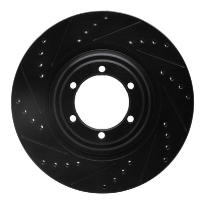 R1 Concepts R1 12-18 Chevrolet Colorado Front Left Drilled & Slotted Black Brake Rotor