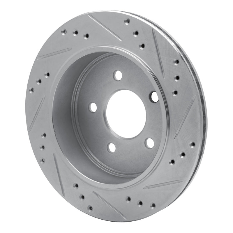 R1 Concepts R1 03-11 Ford Crown Victoria Rear Left Drilled & Slotted Silver Brake Rotor