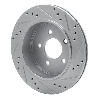 R1 Concepts R1 03-11 Ford Crown Victoria Rear Left Drilled & Slotted Silver Brake Rotor