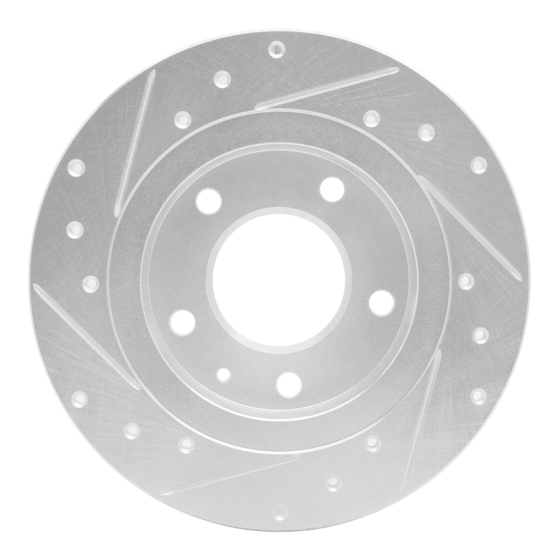 R1 Concepts R1 93-03 Ford Probe Rear Right Drilled & Slotted Silver Brake Rotor