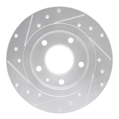 R1 Concepts R1 93-03 Ford Probe Rear Right Drilled & Slotted Silver Brake Rotor