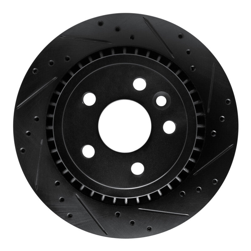 R1 Concepts R1 10-17 Volvo XC60 Rear Right Drilled & Slotted Black Brake Rotor