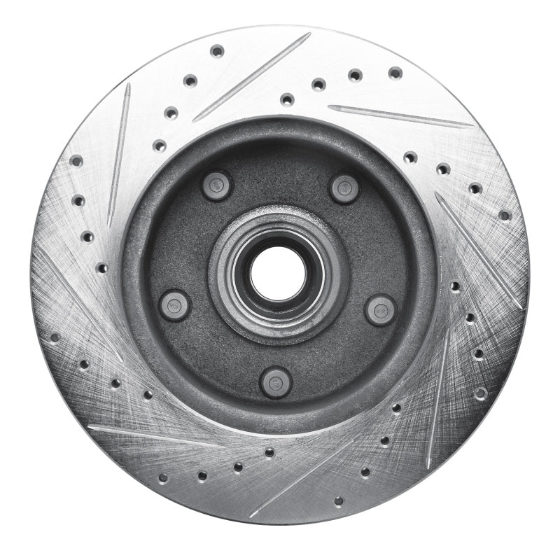 R1 Concepts R1 94-01 Ford E-150 Econoline Club Wagon Front Right Drilled & Slotted Silver Brake Rotor