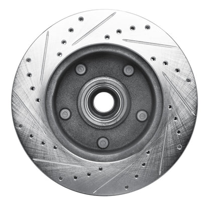 R1 Concepts R1 94-01 Ford E-150 Econoline Club Wagon Front Right Drilled & Slotted Silver Brake Rotor