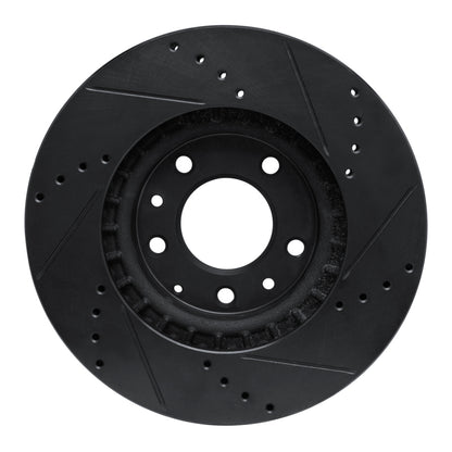 R1 Concepts R1 07-12 Mazda CX-7 Front Left Drilled & Slotted Black Brake Rotor