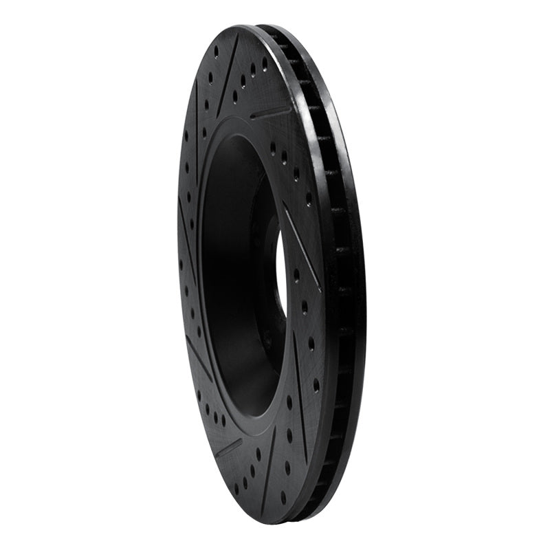 R1 Concepts R1 04-09 Audi S4 Rear Right Drilled & Slotted Black Brake Rotor