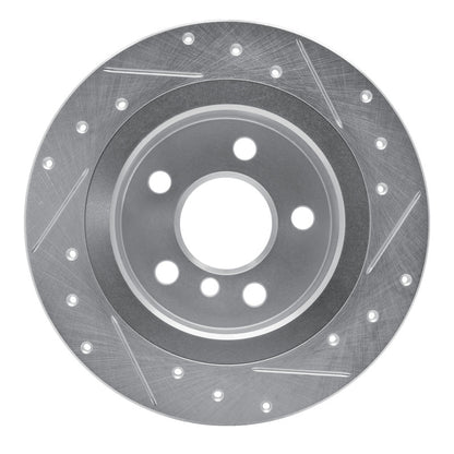 R1 Concepts R1 14-25 BMW i3 Rear Left Drilled & Slotted Silver Brake Rotor
