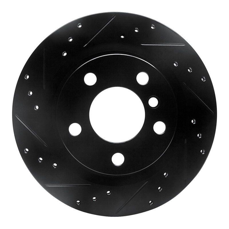 R1 Concepts R1 06-21 BMW 228I xDrive Rear Left Drilled & Slotted Black Brake Rotor