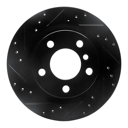 R1 Concepts R1 06-21 BMW 228I xDrive Rear Left Drilled & Slotted Black Brake Rotor