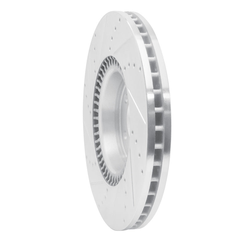 R1 Concepts R1 2012-2018 Audi A6 (USA/Canada) Front Right Drilled & Slotted Silver Brake Rotor
