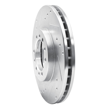 R1 Concepts R1 94-00 Mitsubishi Montero Front Left Drilled & Slotted Silver Brake Rotor