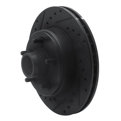 R1 Concepts R1 1990-2002 Chevrolet Astro Front Left Drilled & Slotted Black Brake Rotor