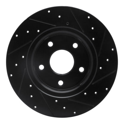 R1 Concepts R1 12-20 Chrysler Town & Country Rear Left Drilled & Slotted Black Brake Rotor