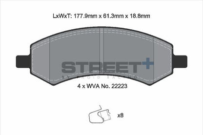 PAGID Racing T8136SP2001 STREET+ Brake Pads