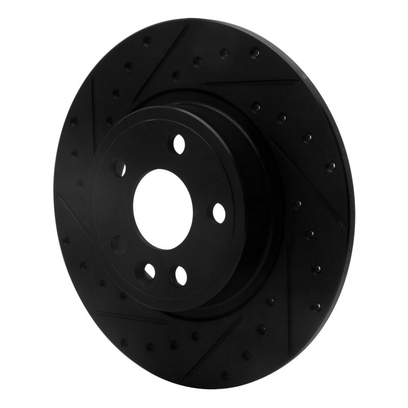 R1 Concepts R1 15-20 Jaguar E-Pace Rear Left Drilled & Slotted Black Brake Rotor