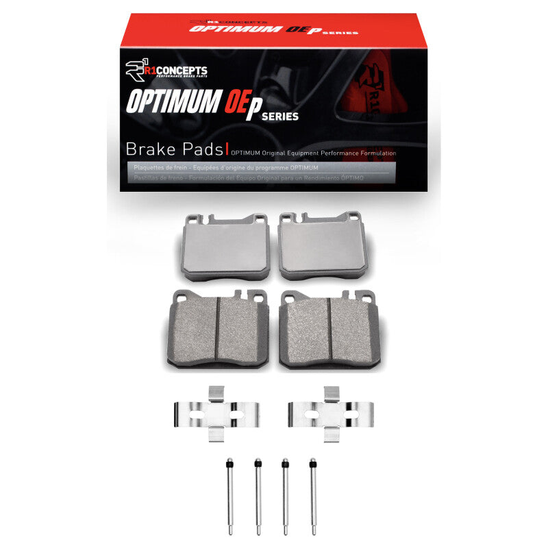 R1 Concepts R1 1979-1985 Mercedes-Benz 450SLC Front R1 Optimum OE Pads & Hardware Kit