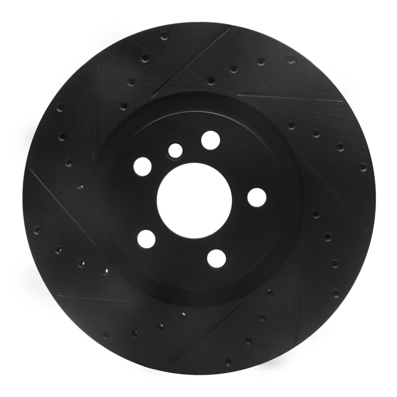 R1 Concepts R1 15-25 BMW X2 Front Left Drilled & Slotted Black Brake Rotor