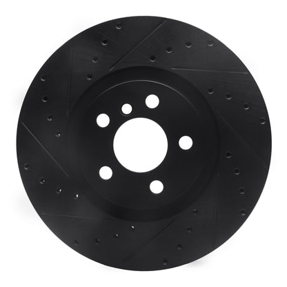R1 Concepts R1 15-25 BMW X2 Front Left Drilled & Slotted Black Brake Rotor