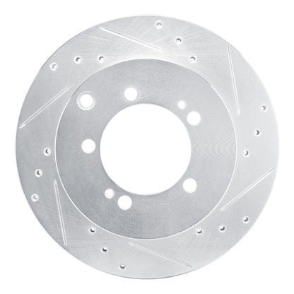 R1 Concepts R1 92-96 Mitsubishi DIAMANTE Rear Right Drilled & Slotted Silver Brake Rotor