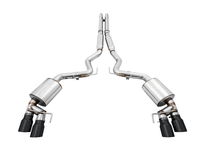 AWE Tuning 2018+ Ford Mustang GT (S550) Cat-Back Exhaust - Touring Edition (Quad Diamond Black Tips)