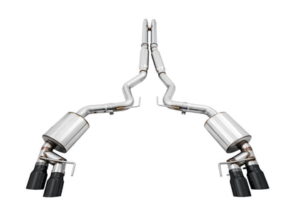 AWE Tuning 2018+ Ford Mustang GT (S550) Cat-Back Exhaust - Touring Edition (Quad Diamond Black Tips)
